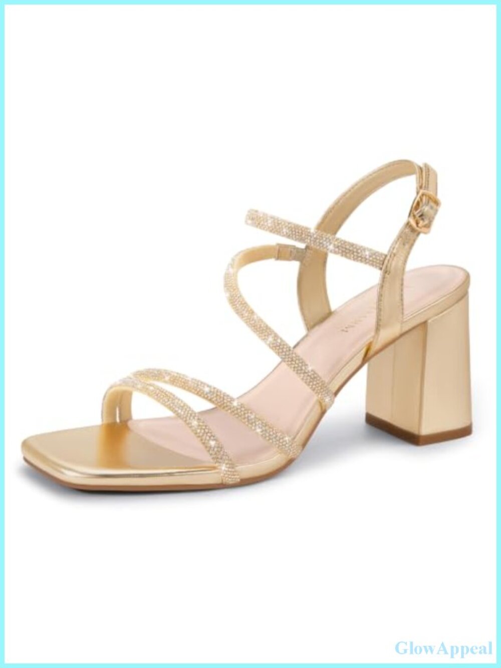 Strappy Chunky Block Heel Sandals Square Open Toe Ankle Strap Dressy